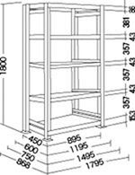 中量棚 500kg耐荷重/段│スチール棚│金剛工業