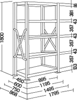 中量棚 500kg耐荷重/段│スチール棚│金剛工業