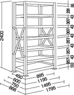 中量棚 500kg耐荷重/段│スチール棚│金剛工業